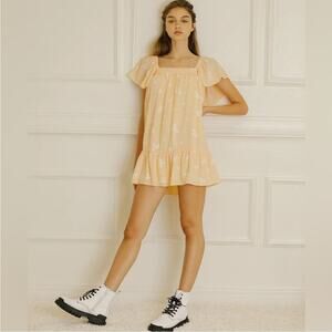 Sweet en Forme Odessa Gingham Daisy Spring Mini Dress Size M